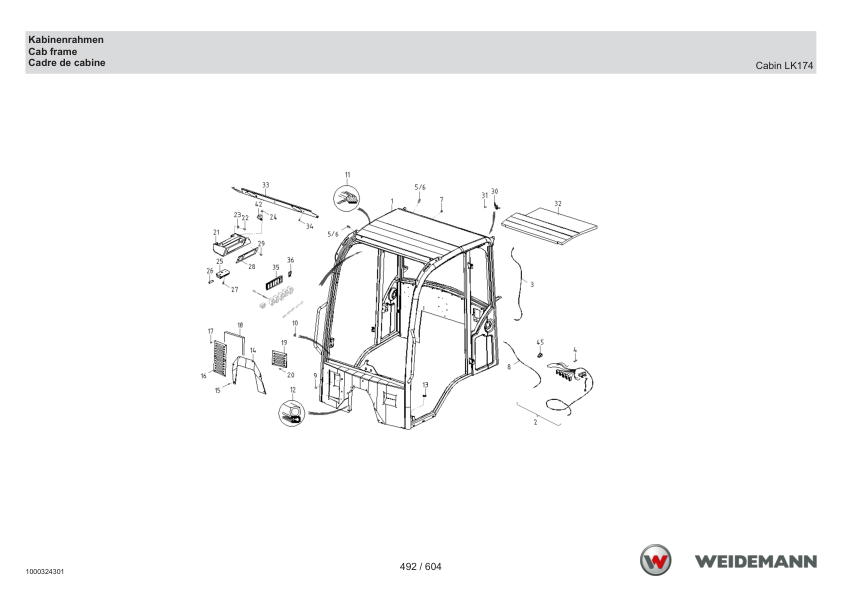Weidemann 2070CX50LP T Telescopic Loader Parts Catalog SN 06.2008- DE EN FR - Image 11