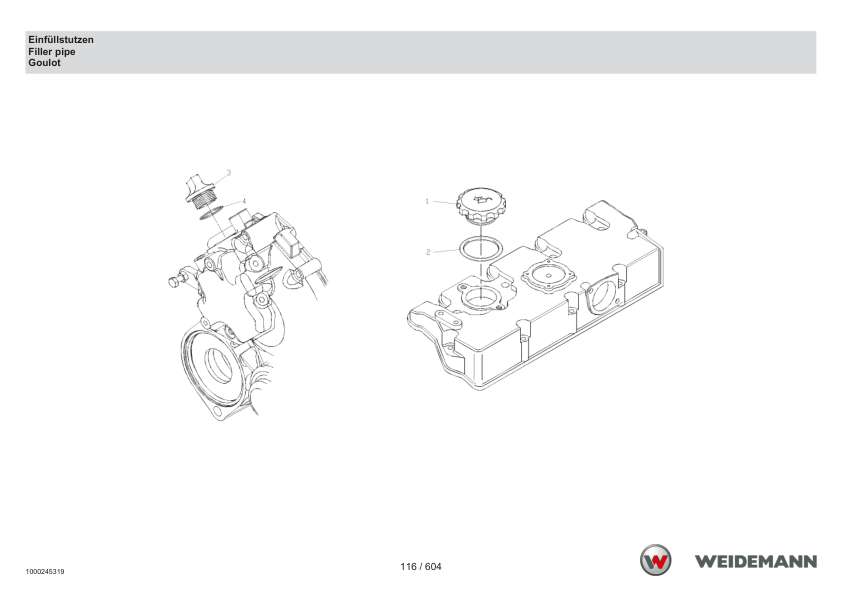 Weidemann 2070CX50LP T Telescopic Loader Parts Catalog SN 06.2008- DE EN FR - Image 6