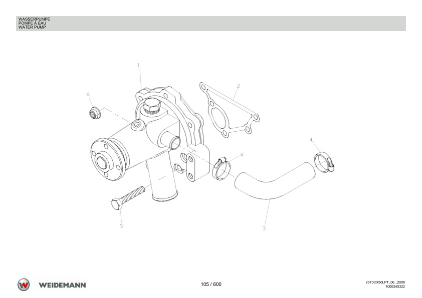 Weidemann 2070CX50LP Telescopic Loader Parts Catalog v1.0 DE FR EN - Image 6