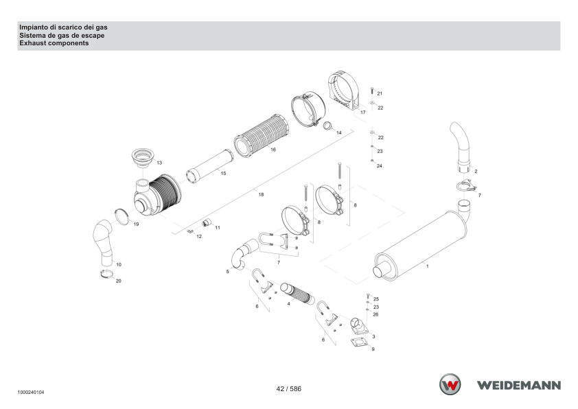 Weidemann 2070CX50LP Wheel Loader Parts Catalog SN 05.2008- IT ES EN - Image 8