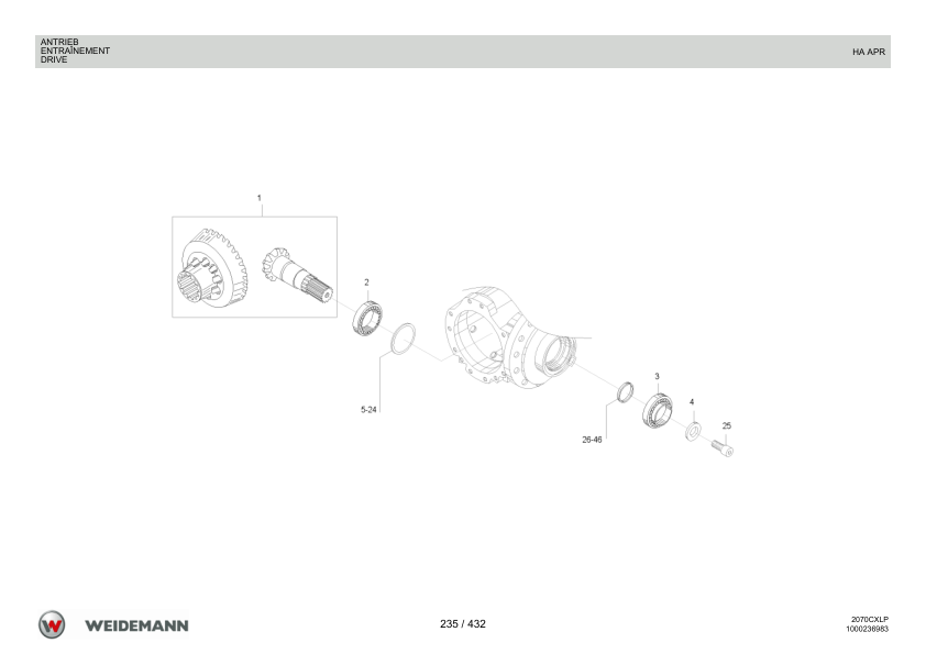 Weidemann 2070CX50LP Wheel Loader Parts Catalog v1.0 DE FR EN - Image 9