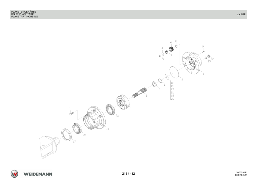 Weidemann 2070CX50LP Wheel Loader Parts Catalog v1.0 DE FR EN - Image 8