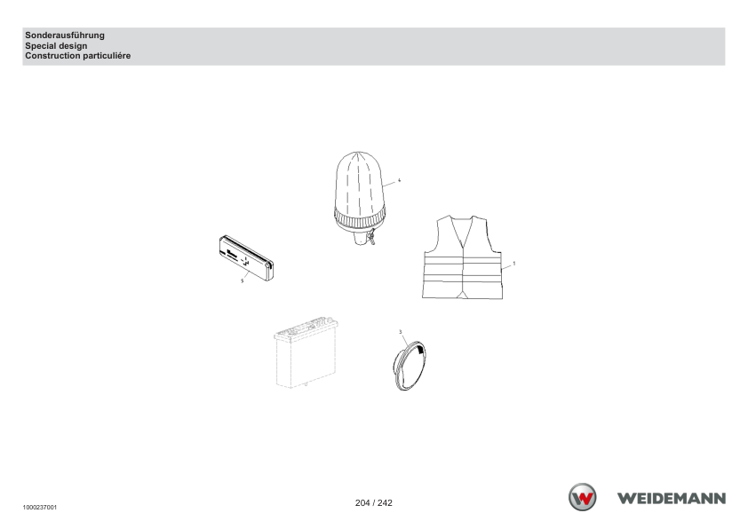 Weidemann 2070CX80 T Tele Wheel Loader Parts Catalog SN -05.2008 DE EN FR - Image 9