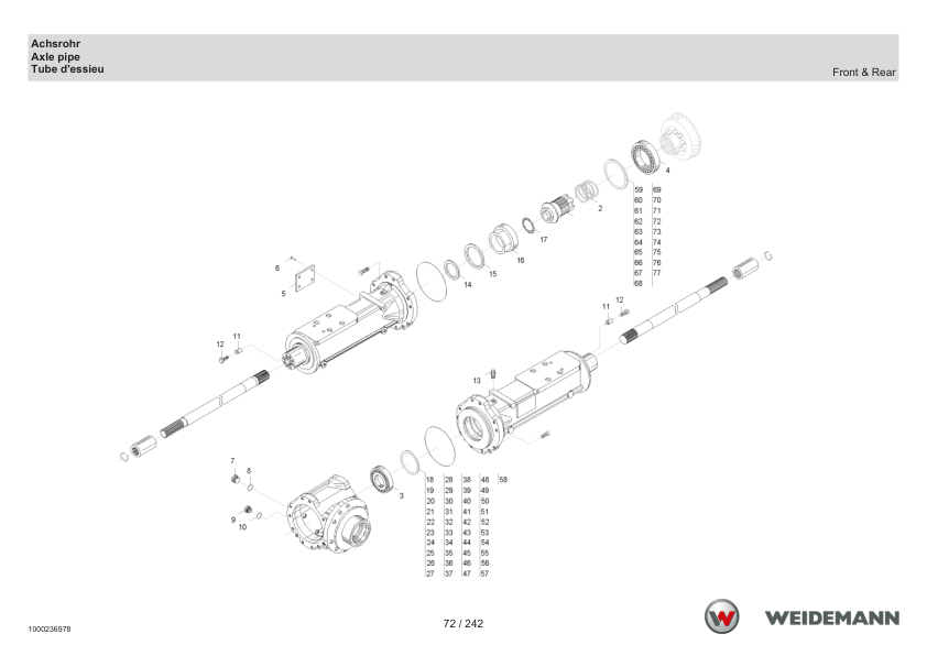 Weidemann 2070CX80 T Tele Wheel Loader Parts Catalog SN -05.2008 DE EN FR - Image 11