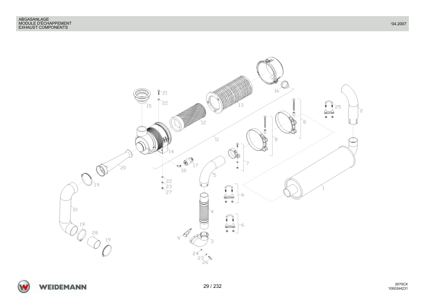 Weidemann 2070CX80 Wheel Loader Parts Catalog v1.0 DE FR EN 10000211278 - Image 10