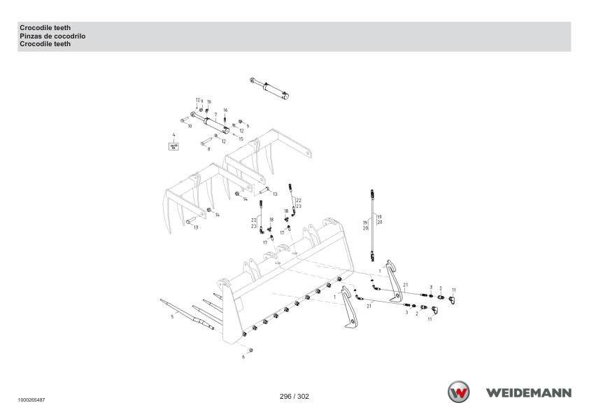 Weidemann 2070CX80LP T Tele Wheel Loader Parts Catalog SN -05.2008 IT ES EN - Image 12