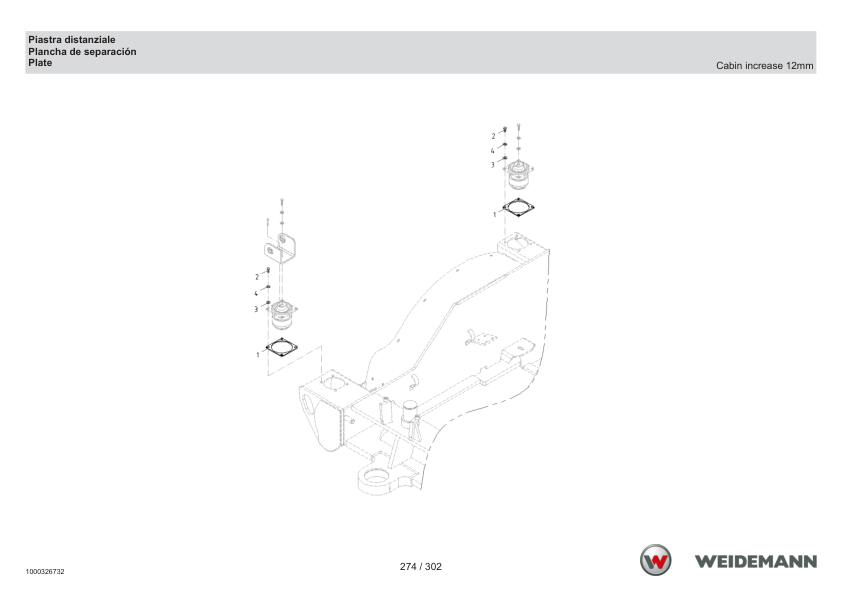 Weidemann 2070CX80LP T Tele Wheel Loader Parts Catalog SN -05.2008 IT ES EN - Image 11