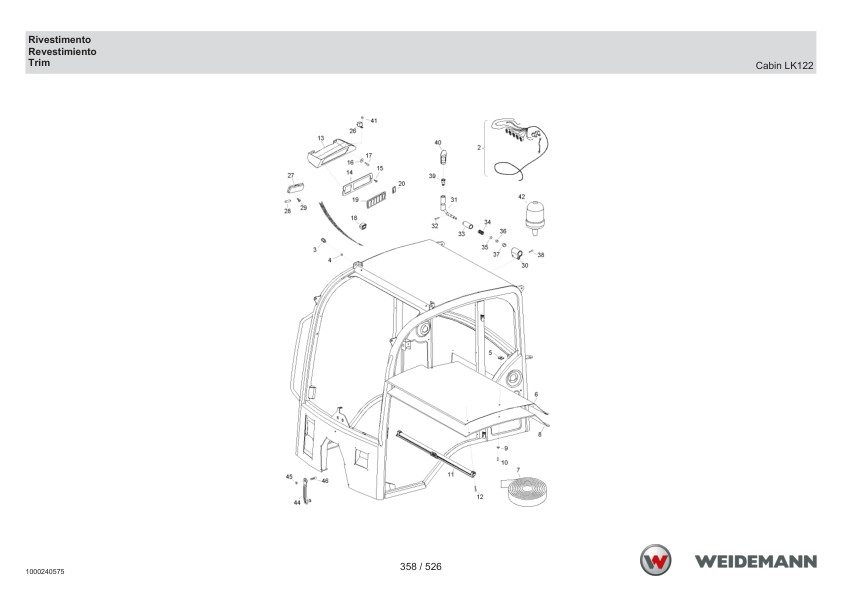 Weidemann 2070CX80LP Wheel Loader Parts Catalog SN 06.2008- IT ES EN - Image 10