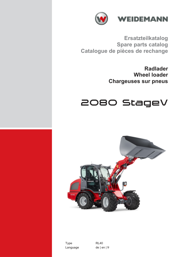 Weidemann 2080 Stage V Wheel Loader Parts Catalog DE EN FR - Image 2