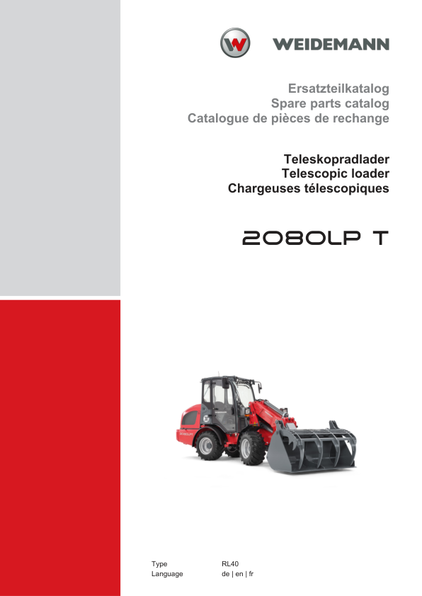 Weidemann 2080LP T Telescopic Loader Parts Catalog DE EN FR - Image 2
