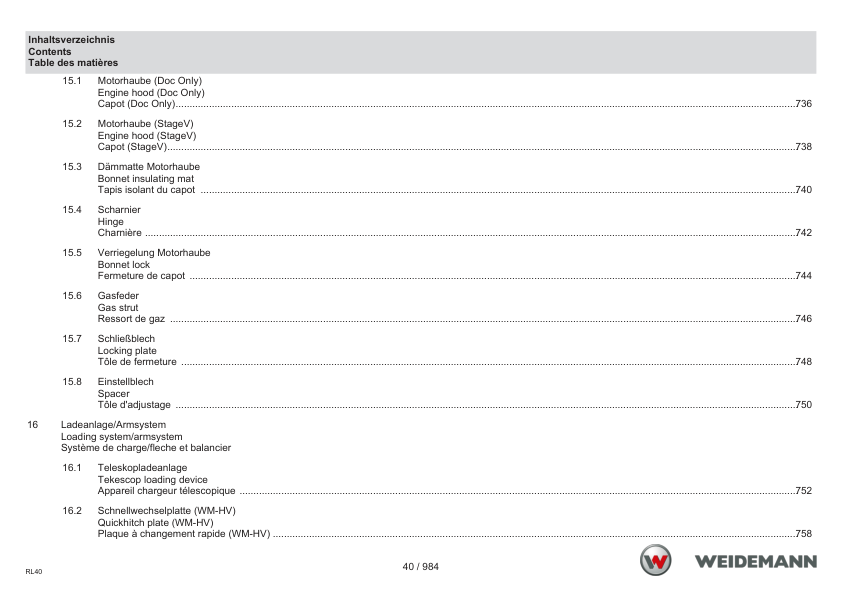 Weidemann 2080LP T Telescopic Loader Parts Catalog DE EN FR - Image 10