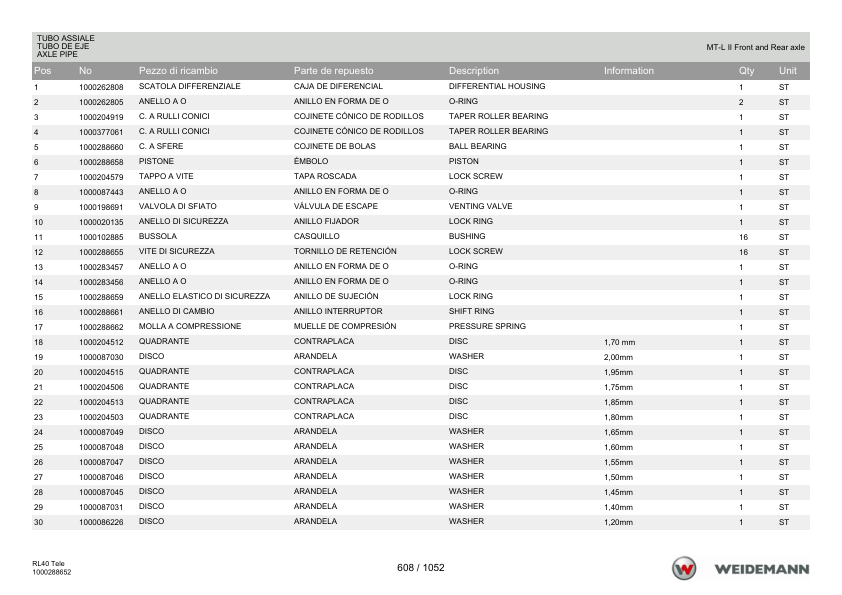 Weidemann 2080T Telescopic Loader Parts Catalog v1.0 IT ES EN - Image 11