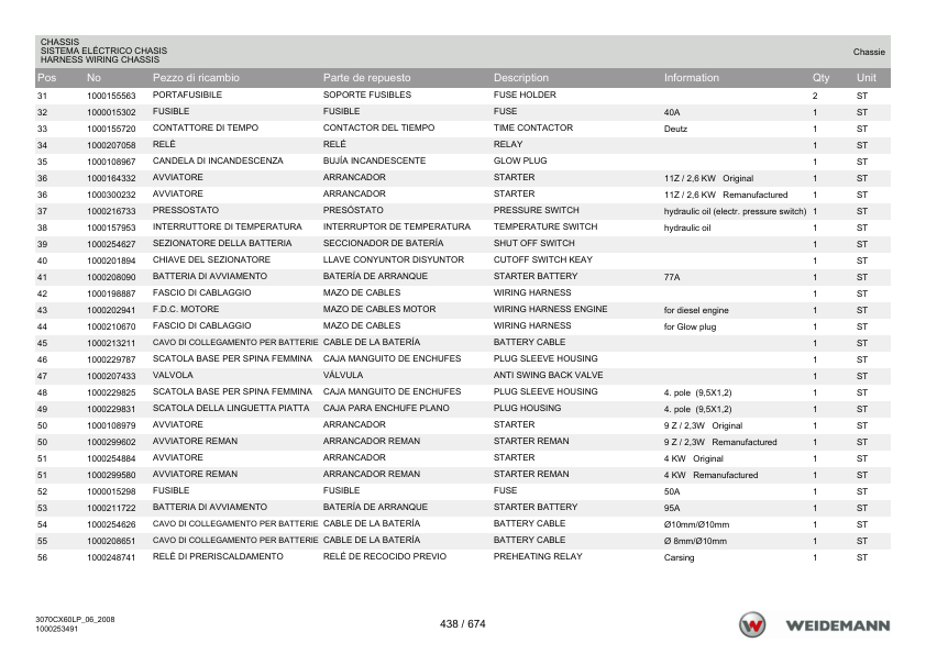 Weidemann 3070CX60LP Wheel Loader Parts Catalog v1.0 IT ES EN 10000326063 - Image 10