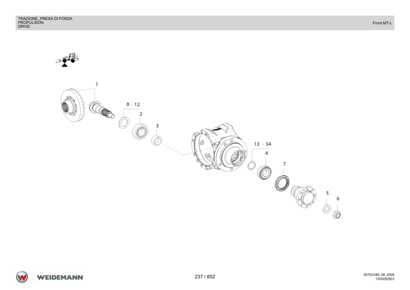 Weidemann 3070CX80 Wheel Loader Parts Catalog v1.0 IT ES EN - Image 7