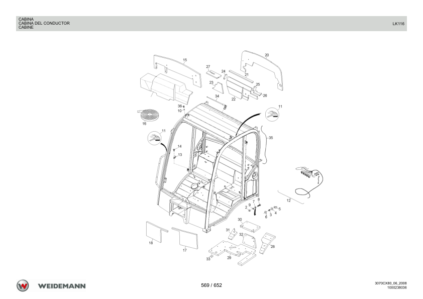 Weidemann 3070CX80 Wheel Loader Parts Catalog v1.0 IT ES EN - Image 12