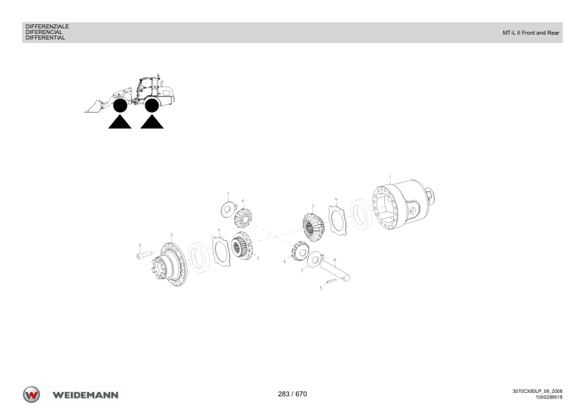 Weidemann 3070CX80LP Wheel Loader Parts Catalog v1.0 IT ES EN 06.2008 - Image 8
