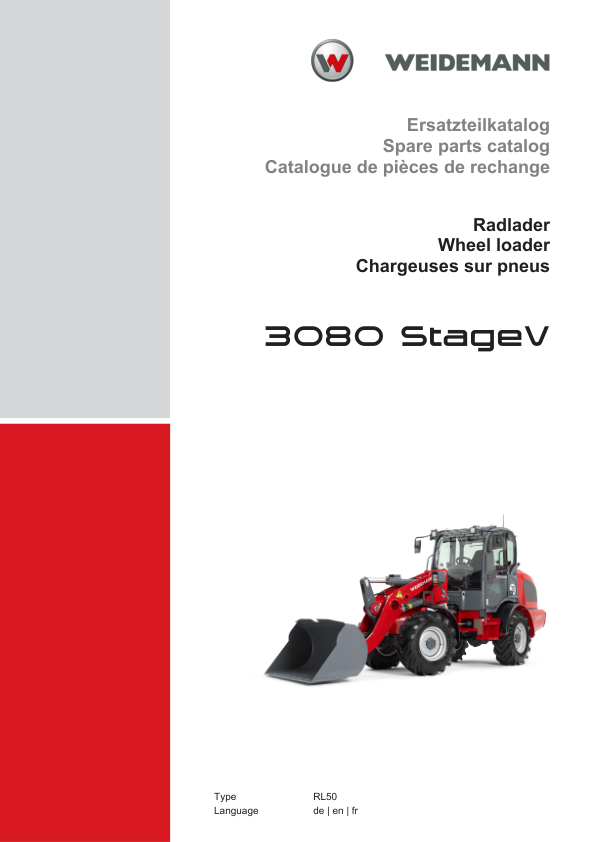 Weidemann 3080 Stage V Wheel Loader Parts Catalog DE EN FR - Image 2
