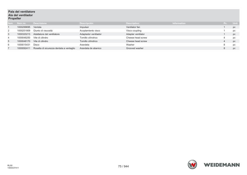 Weidemann 3080 Stage V Wheel Loader Parts Catalog IT ES EN - Image 11