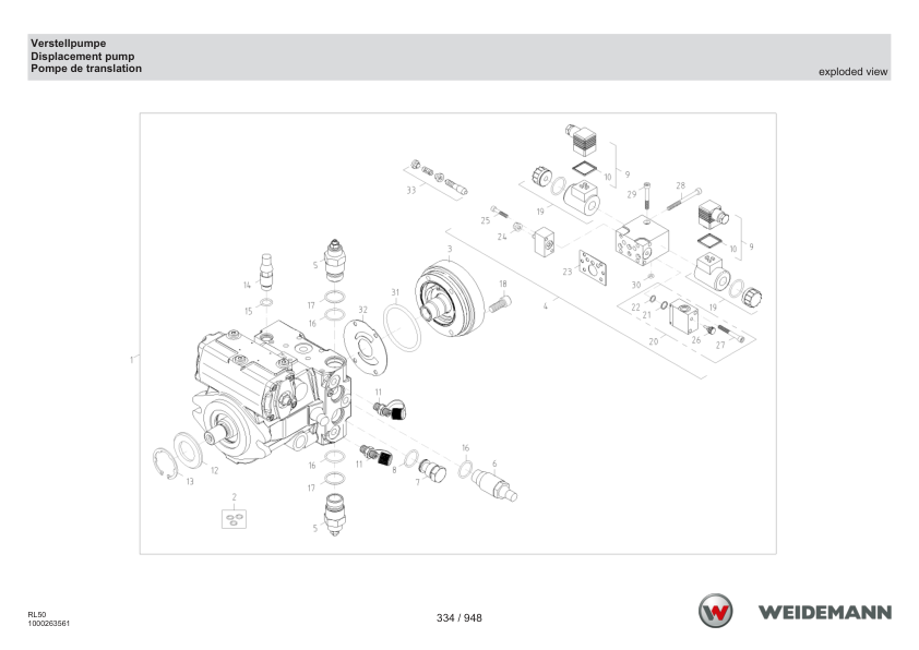Weidemann 3080 T Stage V Telescopic Loader Parts Catalog DE EN FR - Image 8