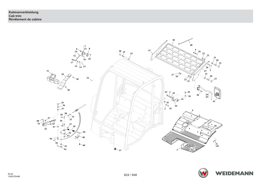 Weidemann 3080 T Stage V Telescopic Loader Parts Catalog DE EN FR - Image 15