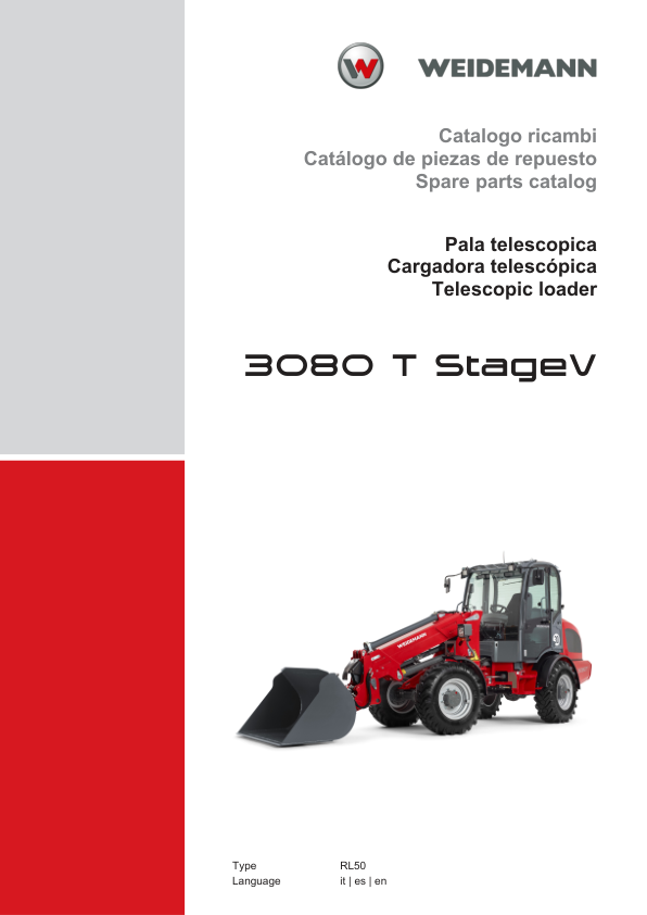 Weidemann 3080 T Stage V Telescopic Loader Parts Catalog IT ES EN - Image 2