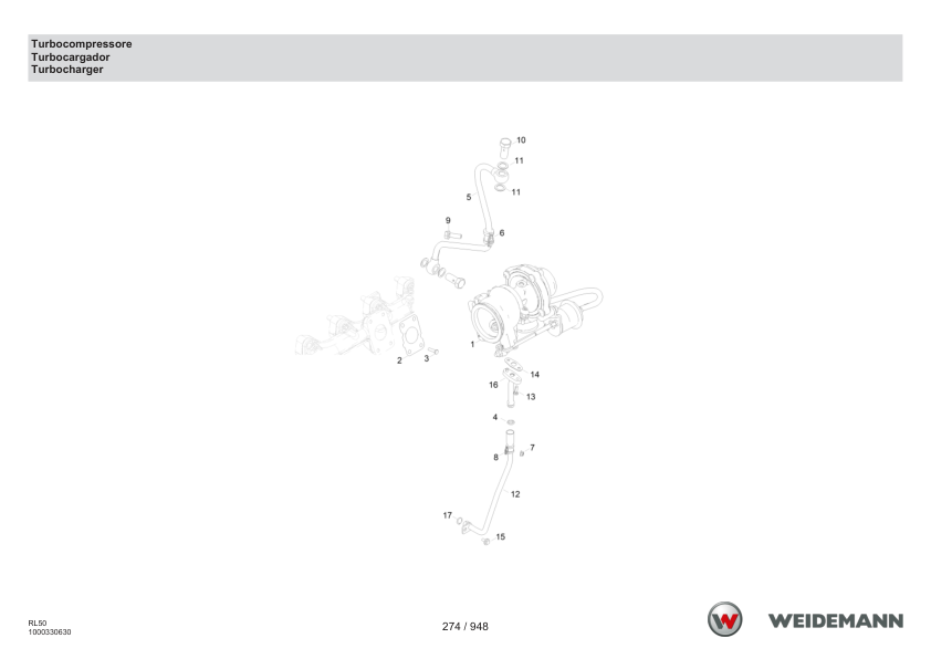 Weidemann 3080 T Stage V Telescopic Loader Parts Catalog IT ES EN - Image 8