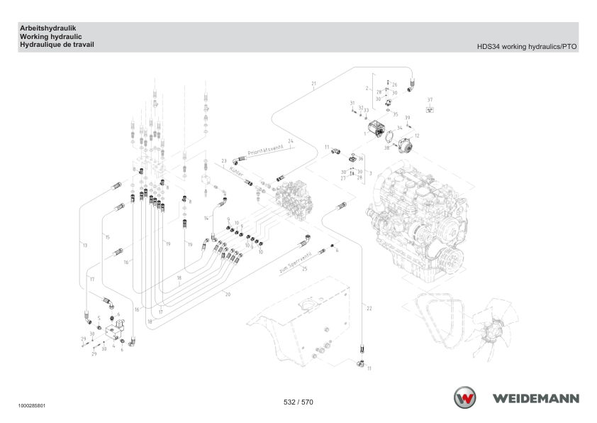 Weidemann 4070CX100 T Telescopic Loader Parts Catalog SN 03.2009- DE EN FR - Image 9