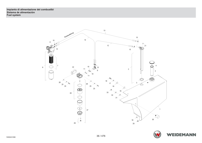 Weidemann 4070CX100 T Telescopic Loader Parts Catalog SN -03.2009 IT ES EN - Image 10