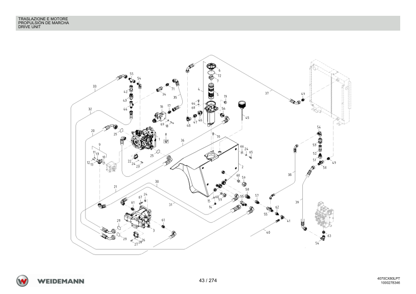 Weidemann 4070CX80LP Tele Telescopic Loader Parts Catalog v1.0 IT ES EN - Image 10