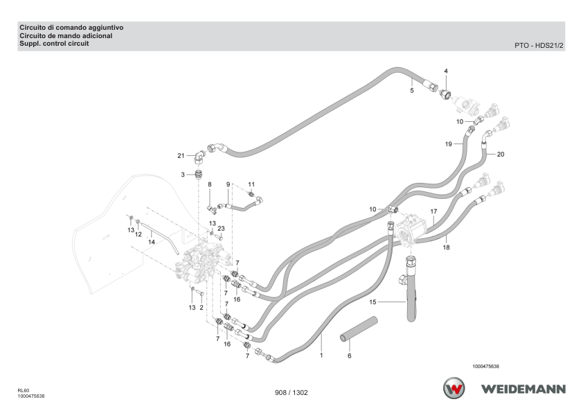 Weidemann 4080 T Stage V Telescopic Loader Parts Catalog v1.0 IT ES EN - Image 11