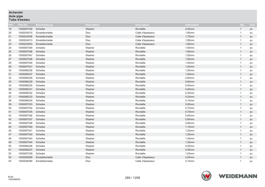 Weidemann 4080 T T4F Telescopic Loader Parts Catalog v1.0 DE EN FR - Image 7