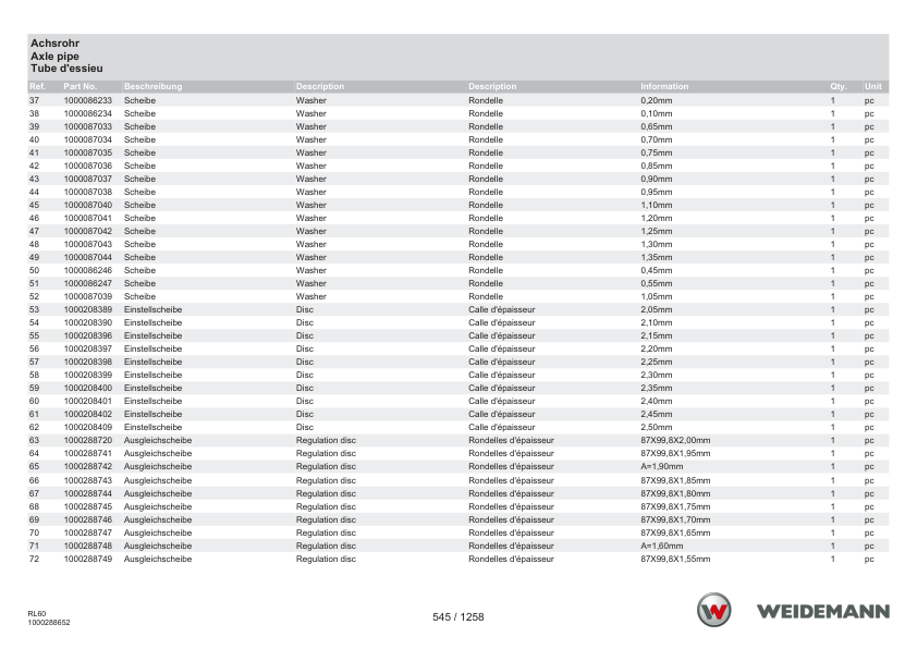 Weidemann 4080 T T4F Telescopic Loader Parts Catalog v1.0 DE EN FR - Image 8