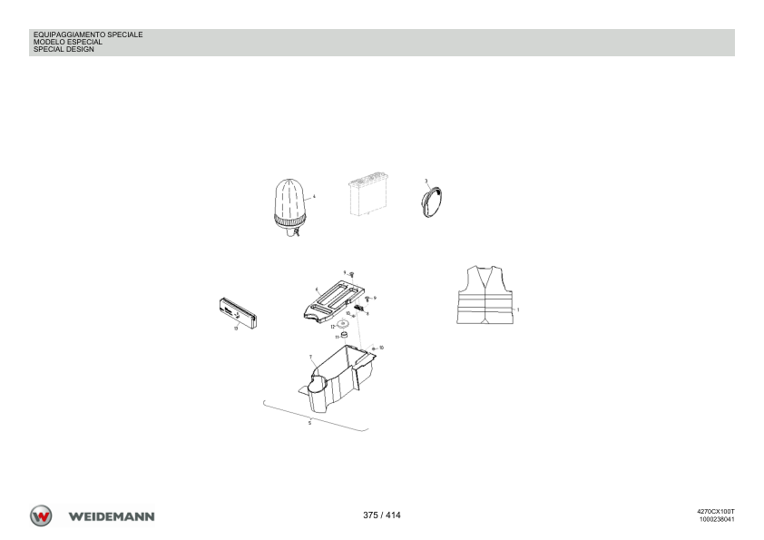 Weidemann 4270CX100 Tele Telescopic Loader Parts Catalog v1.0 IT ES EN - Image 9