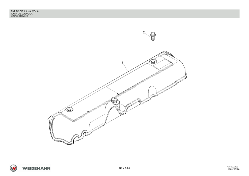 Weidemann 4270CX100 Tele Telescopic Loader Parts Catalog v1.0 IT ES EN - Image 12