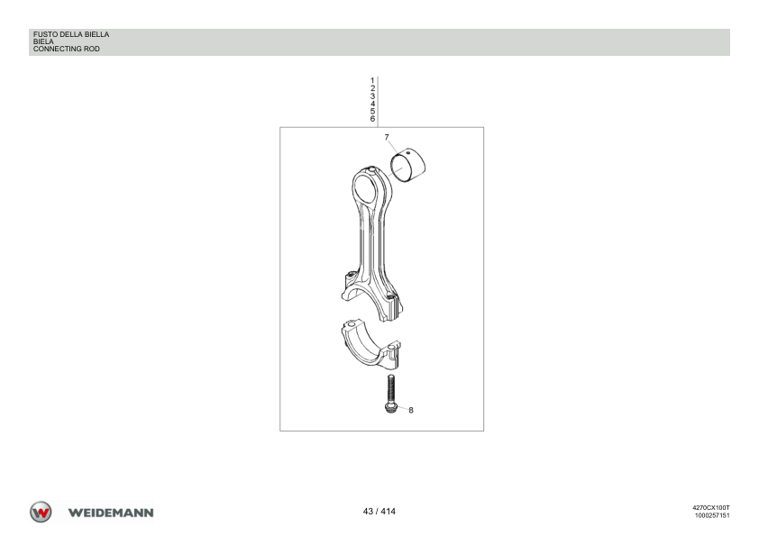 Weidemann 4270CX100 Tele Telescopic Loader Parts Catalog v1.0 IT ES EN - Image 11