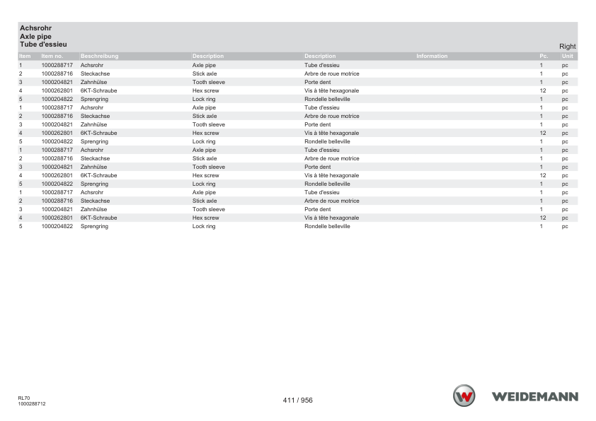 Weidemann 5080 Stage V Wheel Loader Parts Catalog v1.0 DE EN FR - Image 8