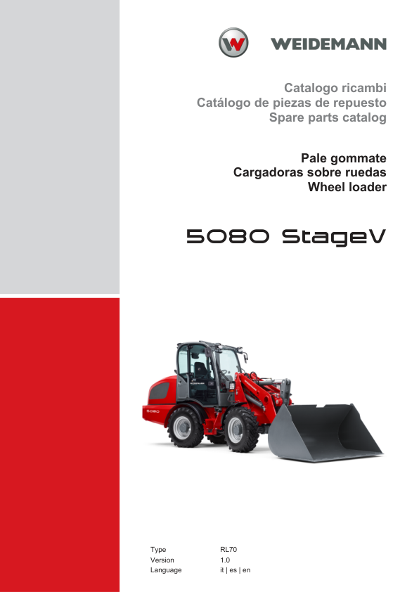 Weidemann 5080 Stage V Wheel Loader Parts Catalog v1.0 IT ES EN - Image 2