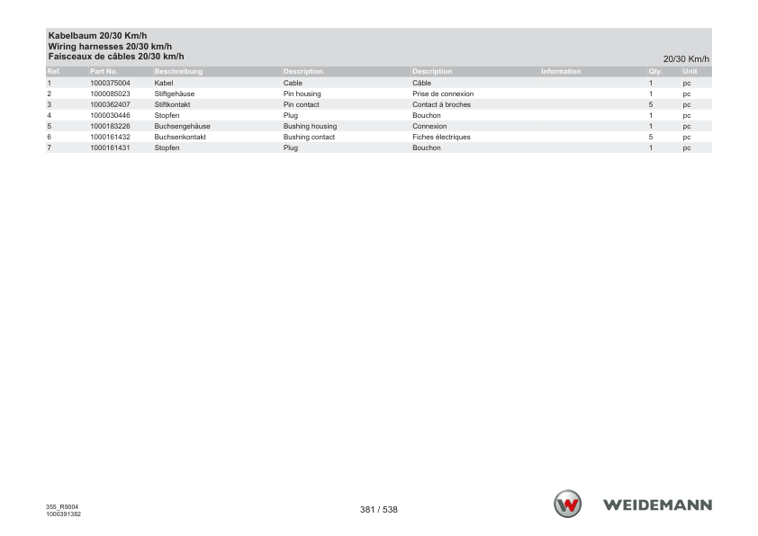 Weidemann 9080L Wheel Loader Parts Catalog SN WNKR9004XXXX0001- v1.2 DE EN FR - Image 9
