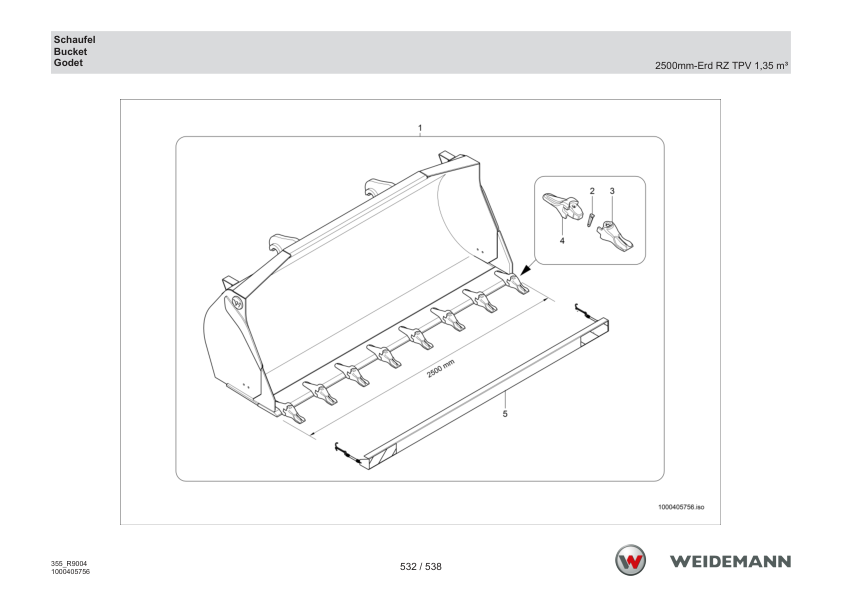 Weidemann 9080L Wheel Loader Parts Catalog SN WNKR9004XXXX0001- v1.2 DE EN FR - Image 12