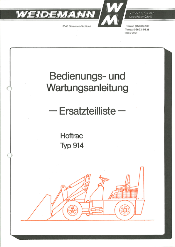 Weidemann 914 Wheel Loader Parts Catalog DE - Image 2