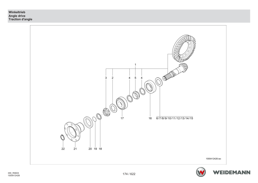 Weidemann 9580T 355 R9003 Telescopic Loader Parts Catalog v1.1 SN WNKR9003XXXX0001- DE EN FR - Image 7