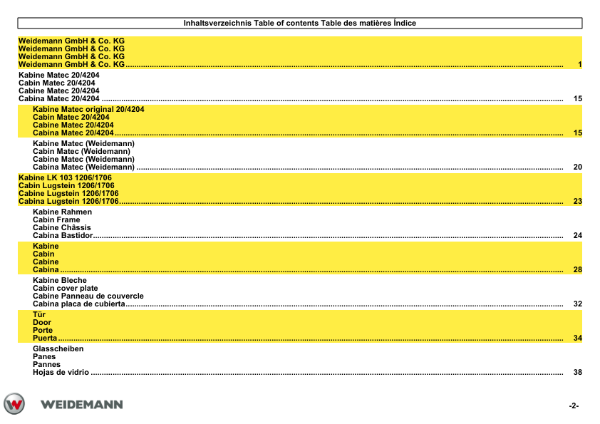 Weidemann Cabine Parts Catalog - Image 3