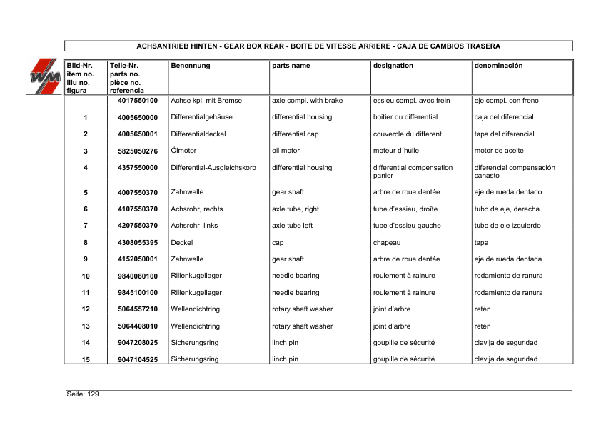 Weidemann Hoftrac 1015 D P Wheel Loader Parts Catalog - Image 5