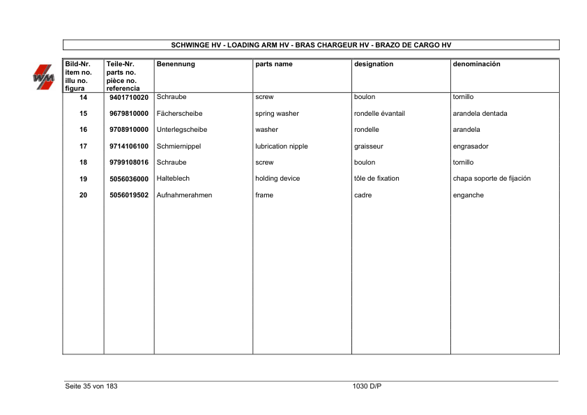 Weidemann Hoftrac 1030 D P Wheel Loader Parts Catalog - Image 7