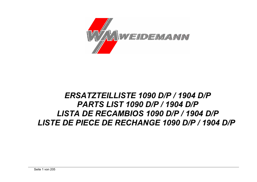 Weidemann Hoftrac 1090 1904 D P Wheel Loader Parts Catalog - Image 3