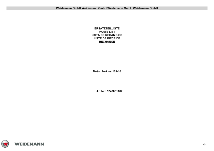 Weidemann Perkins 103-10 Engine Parts Catalog - Image 2