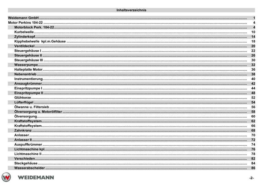 Weidemann Perkins 104-22 Engine Parts Catalog - Image 3