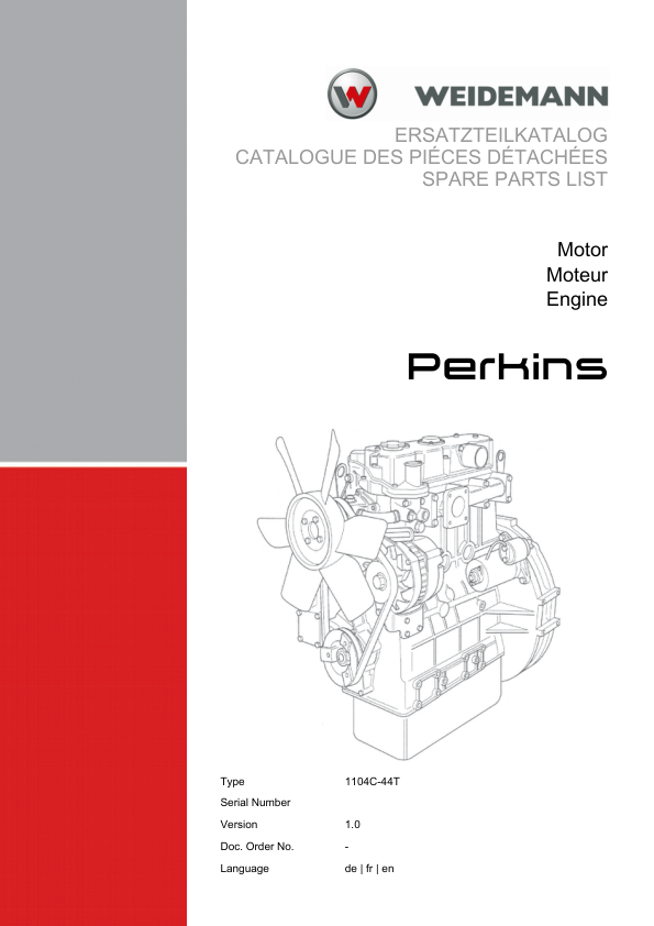 Weidemann Perkins 1104C-44T Engine Parts Catalog v1.0 DE FR EN - Image 2