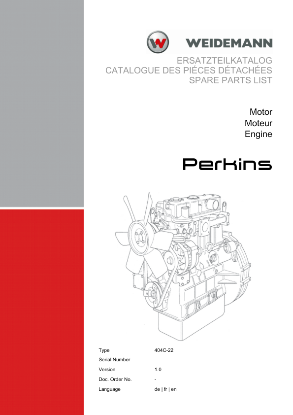 Weidemann Perkins 404C-22 Engine Parts Catalog v1.0 DE FR EN - Image 2