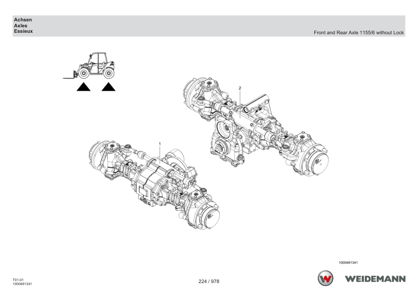Weidemann T4512 Telehandler Parts Catalog DE EN FR - Image 6